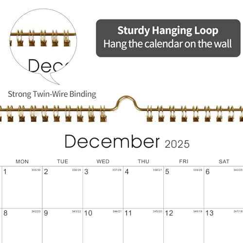 Calendar 2025-2027 22 Monthly Wall Calendar Runs from September 2025 until June 2027 Spiral Binding Hanging 11.5" x 14.7" Thick Paper with Julian Dates and Block for School Office£¨Simplicity£©