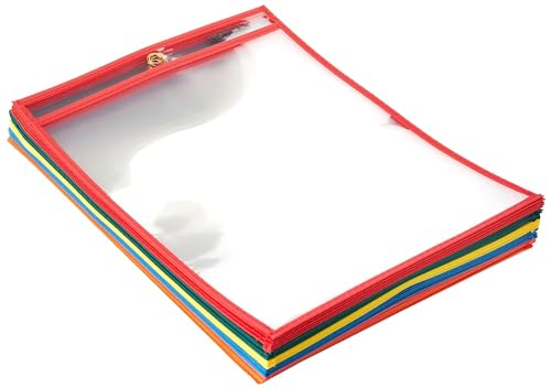 Amazon Basics Heavy Duty Dry Erase Ticket Holders Pack of 25 - 8.5 x 11 Inches with Colorful Edges (Variation 1)