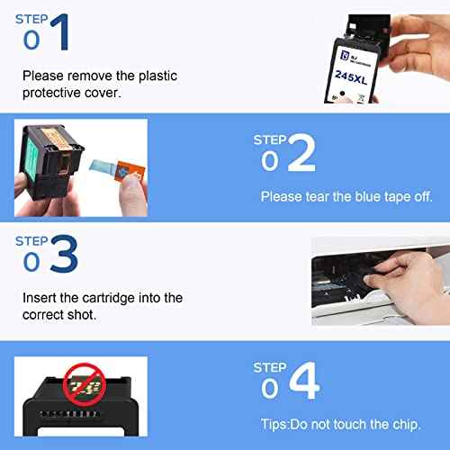 BJ Ink Cartridges Replacement for Canon PG-245XL CL-246XL Ink Cartridge Compatible with PIXMA MG2520 MG2522 MG2920 MG2922 MG2924 MG2420 MX490 MX492 IP2820 Printer(2 Black,1 Tri-Color)