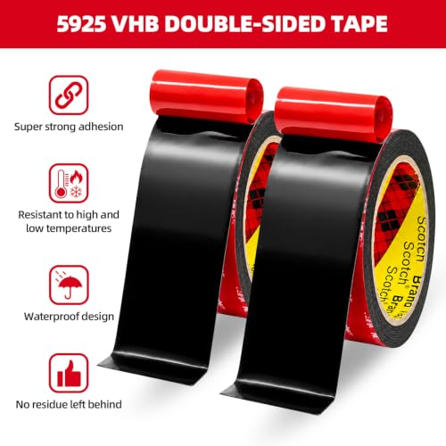 1in x 10ft Heavy Duty 5925 Double Sided Mounting Tape - Removable Adhesive