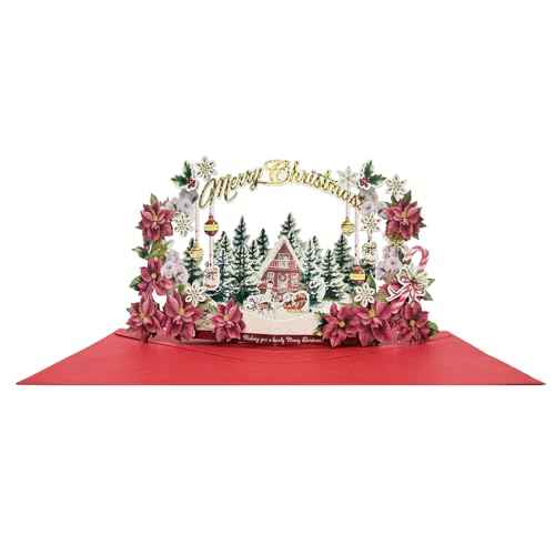 Pop Up Christmas Cards, 3D Christmas Greeting Card for Father Brother sister Women Men Wife Mom Mother Friend Aunt Grandmother,with Envelope(0434)