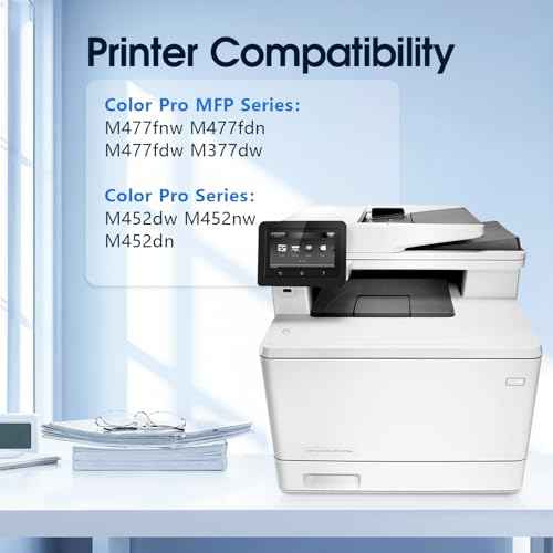 410A Toner Cartridge Replacement Compatible for 410A 410X 410 CF410A CF411A CF412A CF413A Work with Pro MFP M477fnw M477fdw M477fdn M452dn M452nw M477 Printer (4-Pack)