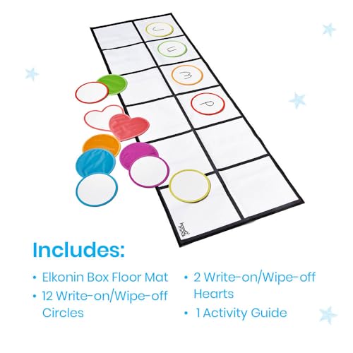 hand2mind Elkonin Box Floor Mat Activity Set, Phonemic Awareness, Phonics Games, Science of Reading Classroom Materials, Toddler Gross Motor Toys, Kids Active Play, Preschool Learning Activities
