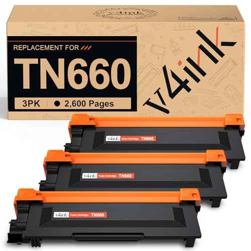 v4ink 3PK Compatible TN-660 Toner Replacement for Brother TN660 TN630 Toner Ink for Brother MFC-L2700DW HL-L2300D HL-L2320D HL-L2340DW HL-L2380DW DCP L2540DW L2520DW MFC L2740DW L2720DW Printer