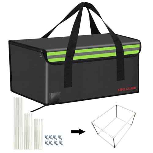 19.7"x13.8"x11.8" With support Ebike Battery Safe Bag Fireproof Charging Large Capatity for Lipo Battery Pack Storage Charging Transport, Home Office Travel Safe Storage Pouch