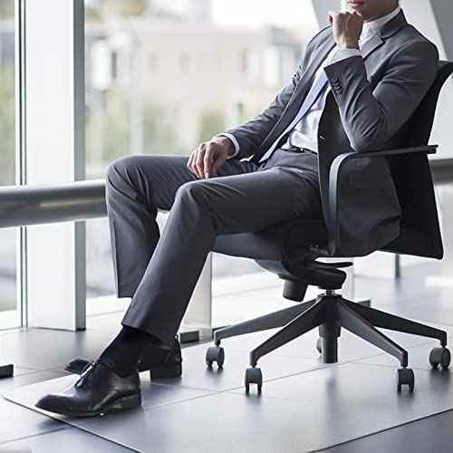 Kuyal Office Chair Mat for Hardwood Floor, 30'' x 48'' Rectangle Transparent Desk Thick Durable Chair Mat for Rolling Chairs, Easy Glide, Floor-Protector
