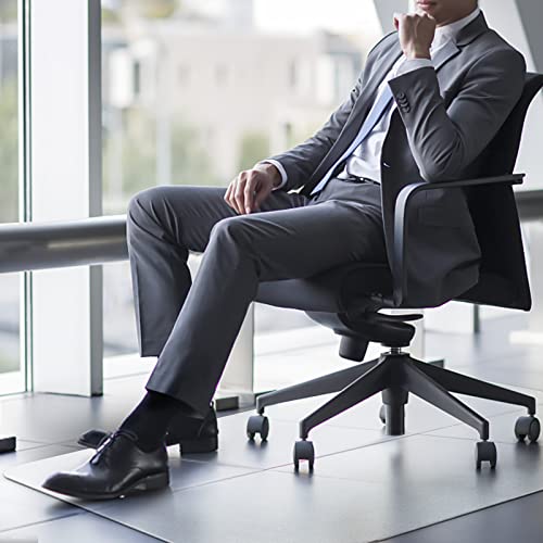 Kuyal 36" x 48" Office Chair Mat for Hard Floors - Rectangle, Anti-Slip, Eco PVC