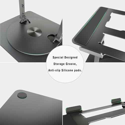 DUCHY Adjustable 360¡Æ Rotating Laptop Stand - Ergonomic, Portable, 22Lbs Heavy Duty - Compatible with MacBook Air/Pro & All 17-Inch Laptops