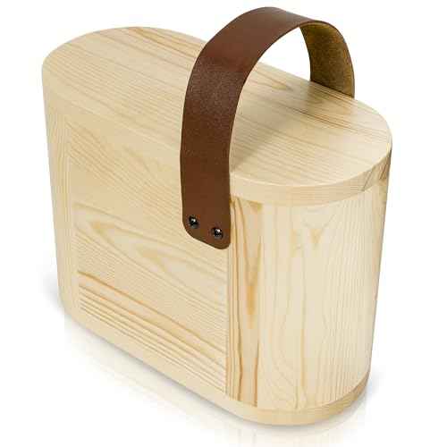Wooden Step Stool for Adults with Handle ? 8 Inch Wood Step Stool for Kitchen Bathroom ? Slim One Foot Stepping Stool Leather Handle ? Non Slip Compact Portable Narrow Wooden Stepstool for Adult