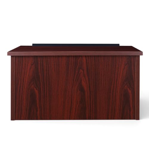 OEF Furnishings CoreSlate Series Mahogany Tabletop Lectern with Storage Shelf, Commercial-Grade