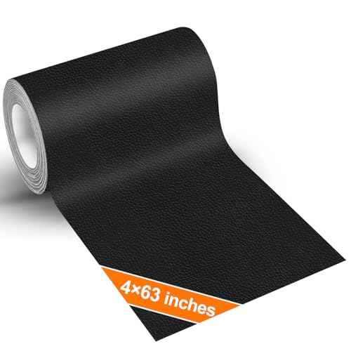 Leather Repair Kit for Furniture, 4¡¿63 in Black Leather Tape for Car Upholstery Seat Repair, Upgraded Self-Adhesive Fabric Leather Repair Patch for Motorcycle, Leather Couch Repair Patches
