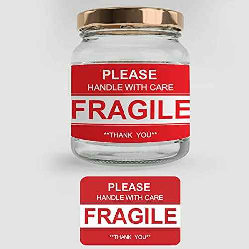 3 x 2 inch Handle with Care Fragile Thank You Warning Packing Shipping Label Stickers Permanent Adhesive (12 Rolls, 6000 Labels)