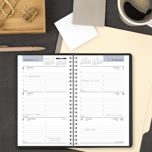 2027 Weekly Appointment Book Planner 5x8 Black DayMinder Julian Dates