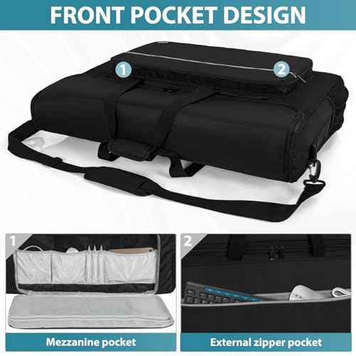 LCD Screens/TVs(up to 2) Transport Tote Bag for 19" - 24" Displays Padded Monitor Carrying Case (NOT FOR IMAC) Travel Bag With Shoulder Strap,Large Accessories Pocket