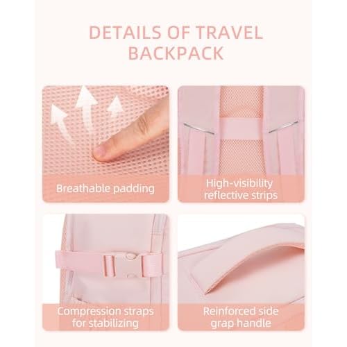 WESTBRONCO Travel Laptop Backpack for women 17.3 inch Travel Backpack Carry on Flight Approved Puffy Weekender Bags for Women