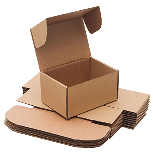 YOUNGKEE 6x4x3 Inch 10 Pack Small Shipping Boxes Corrugated Recyclable Packaging