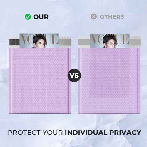 Metronic Large Bubble Mailers 12x15 Inch 40 Pack Waterproof Padded Envelopes Lavender Bubble Envelopes Opaque Cushioning Mailer for Shipping Clothes, Books,Jewelry Makeup Supplies
