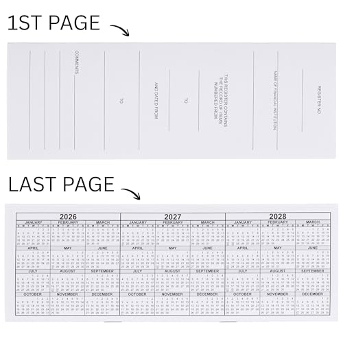 EnDoc Business Check Register Book, 30 Double-Page Ledger Spreads, 8 5/8 x 3 inches, 1-Pack