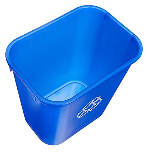 Amazon Basics 7 Gallon Rectangular Recycling Wastebasket, Pack of 2, Blue