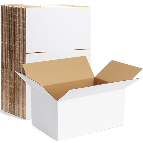 Famagic Small Shipping Boxes 10x7x5 Inch Pack of 10 - White Packaging & Business Use