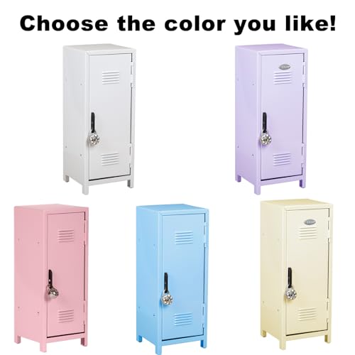 Mini Locker with Lock & Keys, Stickers, Metal Small for Desktop,