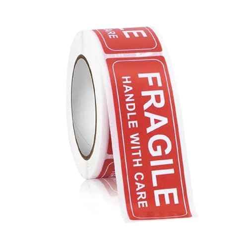 Fragile Stickers - Warning Stickers for Shipping Fragile Handle with Care Strong Adhesive Fragile Labels Packing 250 Permanent Adhesive Labels Per Roll (Fragile Stickers)