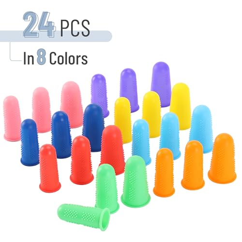 Mr. Pen Silicone Hot Glue Gun Finger Caps 24 Pcs Multi-Color, 3 Sizes