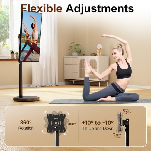 Hovadova Rolling TV Stand with Wheels for 10-46 Inch TVs (Black) – 88 lbs