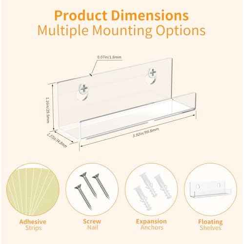 40 Pack Vinyl Wall Mount (4 Inch),Clear Vinyl Record Holder,Suitable for Music Stores, Music Schools, Personal Collectors to Hang Albums on the Wall and Decorate Home offices