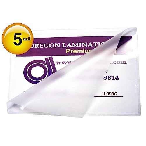 Oregon Lamination Heat Activated Laminating Pouches 5 Mil 9¡± x 14-1/2¡± [Pk of 100] 229mm x 368mm x 125 microns Thick for 8.5 x 14 Legal Size Sheets, Clear