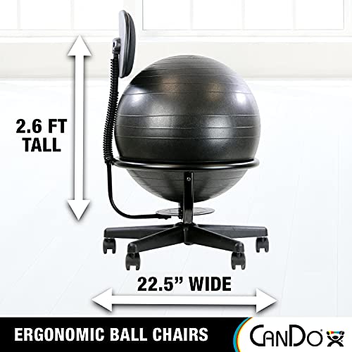 CanDo Red Inflatable Ball Chair with Air Pump - Ergonomic Active Seating for Home & Office (Armless)