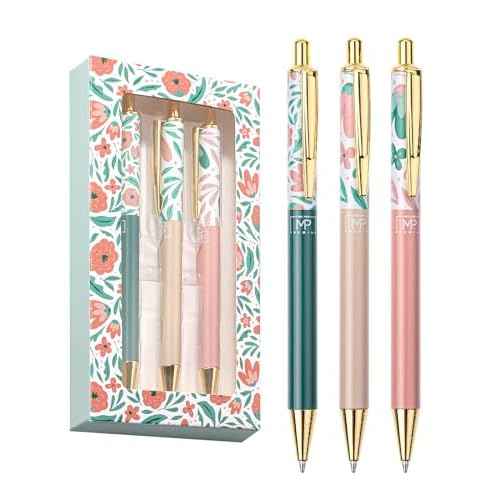 Mr. Pen- Luxury Floral Pen Set, 3 pcs, Black Ink Ballpoint Pens, Floral Pen, Fancy Pens for Women, Cute Pens for Journaling