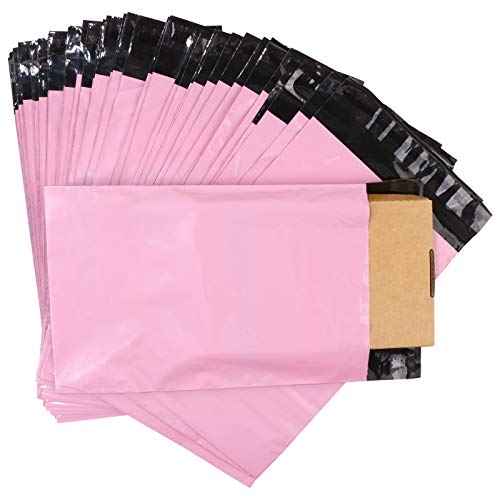 6.8 x 10 inch Pink Poly Mailer Envelopes Shipping Bags with Self Adhesive Strip, Waterproof and Tear-Proof Postal Bags, Pack of 50