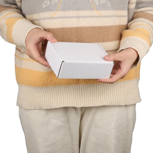 PHAREGE 50 Pack Small Shipping Boxes 6x4x2 Inch White Mailer Boxes