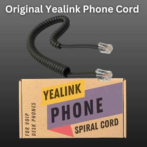 Yealink Phone Cord HD Compatible Audio 6 ft Universal Curly Handset Replacement Cable ? For Desk Landline Yealink Telephones including T54W, T43U, T33, T26 and more, Resolves static noise issues