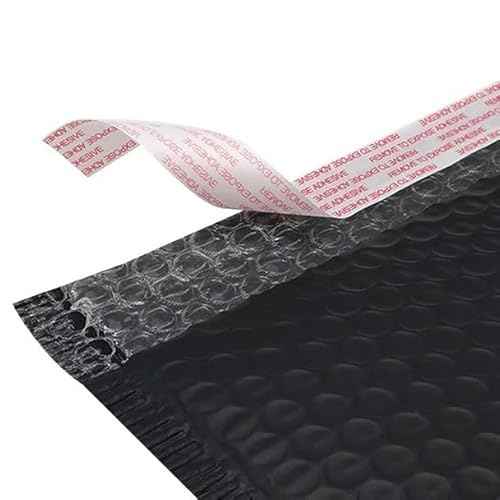 Water Resistant Bubble Envelope Mailers [10 Pack] 6 inch x 9 inch #0 Black Poly Padded Shipping Envelopes Self Sealing Cushioned Packaging Bags
