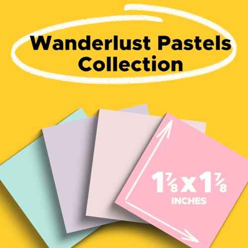 Post-it Super Sticky Mini Notes, Wanderlust Pastels, 1 7/8 in x 1 7/8 in, 100% PEFC, SGSCH-PEFC-COC-110078