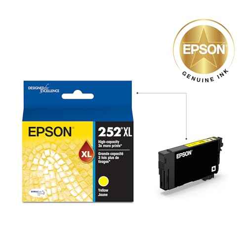 EPSON 252 DURABrite Ultra Ink High Capacity Yellow Cartridge (T252XL420-S) Works with WorkForce WF-3620, WF-3640, WF-7110, WF-7610, WF-7620, WF-7710, WF-7720, WF-7210
