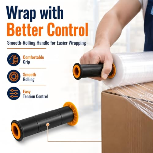 Bonison 2 Pack Plastic Wrap for Moving - 15 in x 1000 ft Heavy-Duty Shrink Wrap with Handles