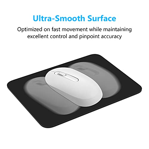 Dapesuom Jet Black 8x6 Inch Thick Rubber Mouse Pad - Non-Slip & Washable