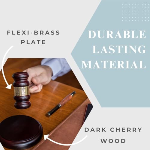 Personalized Wooden Gavel and Sound Block Set - Custom Engraved Judge & Office Decor