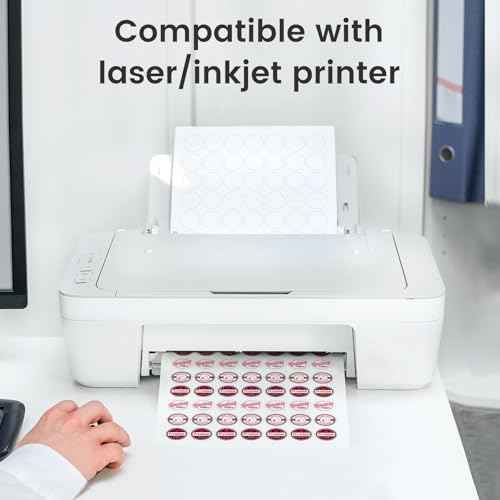 L LIKED 1'' Diameter Round Printable 25 Sheets Matte Sticker Labels for Laser/Inkjet Printer, White Blank Circle Stickers, Strong Adhesive (1575 Labels)