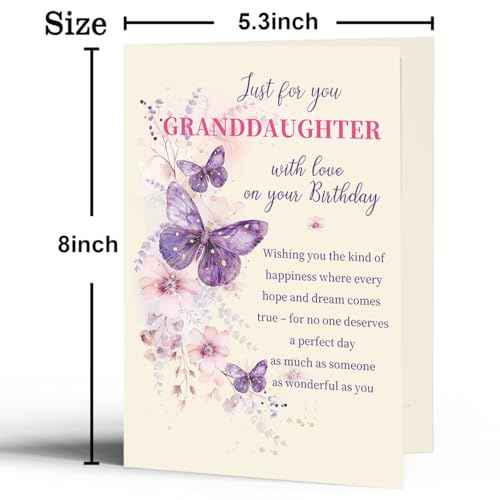 Granddaughter Birthday Card, Happy Birthday Card Gift for Granddaughter, Adult Birthday Gift for Her