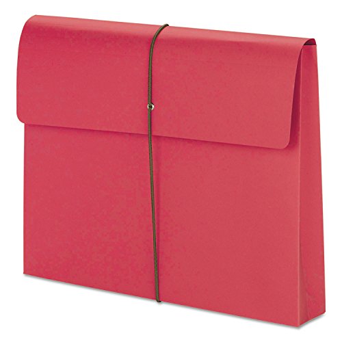 Smead Colored Expanding File Wallet with Flap and Cord Closure, 2" Expansion, Letter Size, Red, 10 per Box (77205)