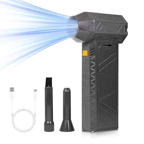 AURTEC Compressed Air Duster - 130,000 RPM High Power with 8000mAh Rechargeable Battery, Slide Speed Control, Lightweight Portable Electric Air Blower for Computer, Camera, Keyboard, Car and More