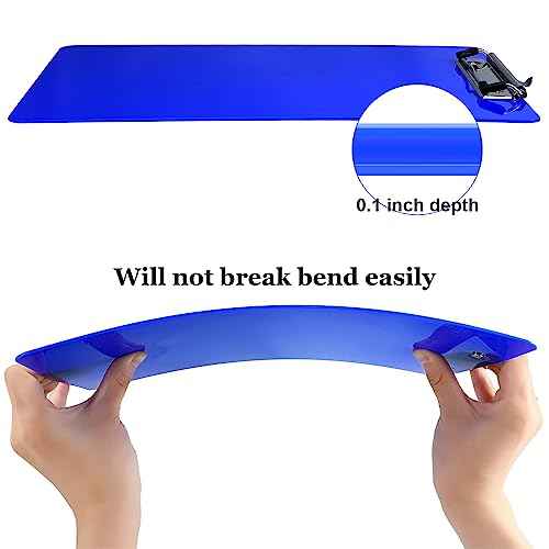 24 Pack Blue Plastic Clipboard with Flat Low Profile Clip Standard A4 Letter Size Acrylic Clipboard Bulk Classroom Back to School Supplies for Offices, School, Nurses, Students, 12.5 x 9 Inch