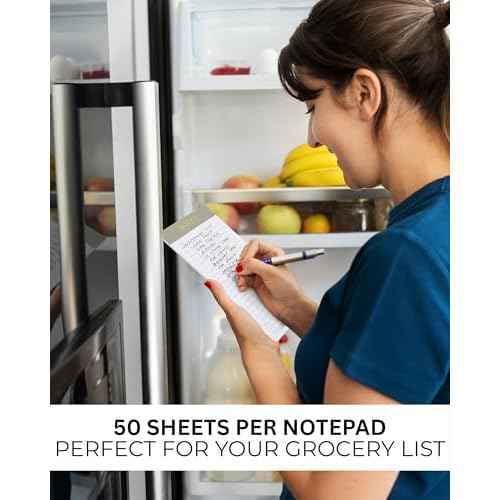 Beautiful Magnetic Notepads for Fridge - Set Of 4 Modern Note Pads With Lined Pages to Easily Write Notes & Make Grocery/Shopping Lists - The Perfect To Do Pad w/ Strong Magnets for Your Refrigerator