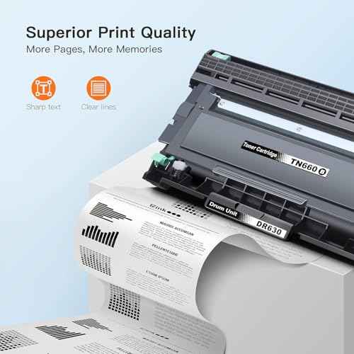 E-Z Ink Compatible Toner Cartridge & Drum Unit Replacement for Brother TN660 TN630 DR630 High Yield to use with HL-L2380DW HL-L2300D HL-L2340DW MFC-L2680W MFC-L2740DW Printer (Black, 3 Pack)