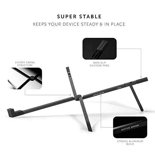 Native Union Fold Laptop Stand ? Ultra-Slim Foldable & Portable Laptop Stand ? Ergonomic & Optimized Viewing Angle ? for 13 to 16 Inch MacBooks & Laptops, 10 to 16 Inch iPads & Tablets (Black)