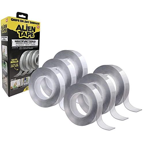ALIEN TAPE Holiday Package Nano Double Sided Tape, Multipurpose Removable Adhesive Transparent Grip Mounting Tape Washable Strong Sticky Heavy Duty As Seen On TV 60 Feet